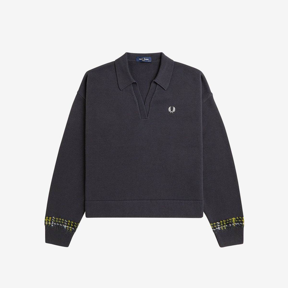 프레드페리(FRED PERRY) [Womens] 타탄 패널 니트 셔츠 - 앵커 그레이 AFPF2531153-297