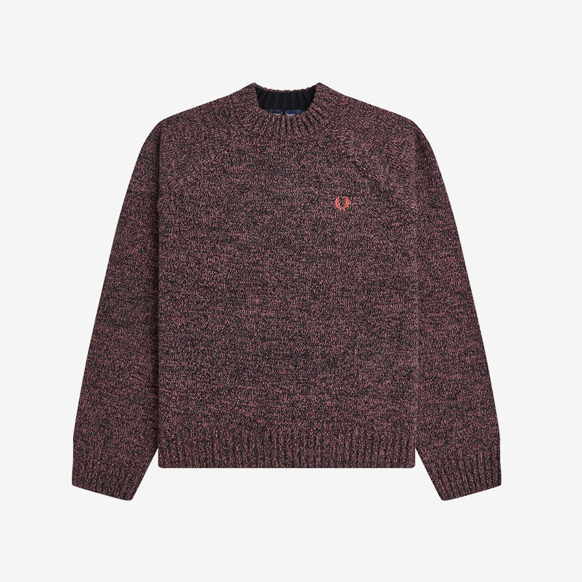 프레드페리(FRED PERRY) [Womens] 트위스트 말 모크 넥 니트 - 플라밍고 탄/앵커그레이/블랙 AFPF2531133-73A