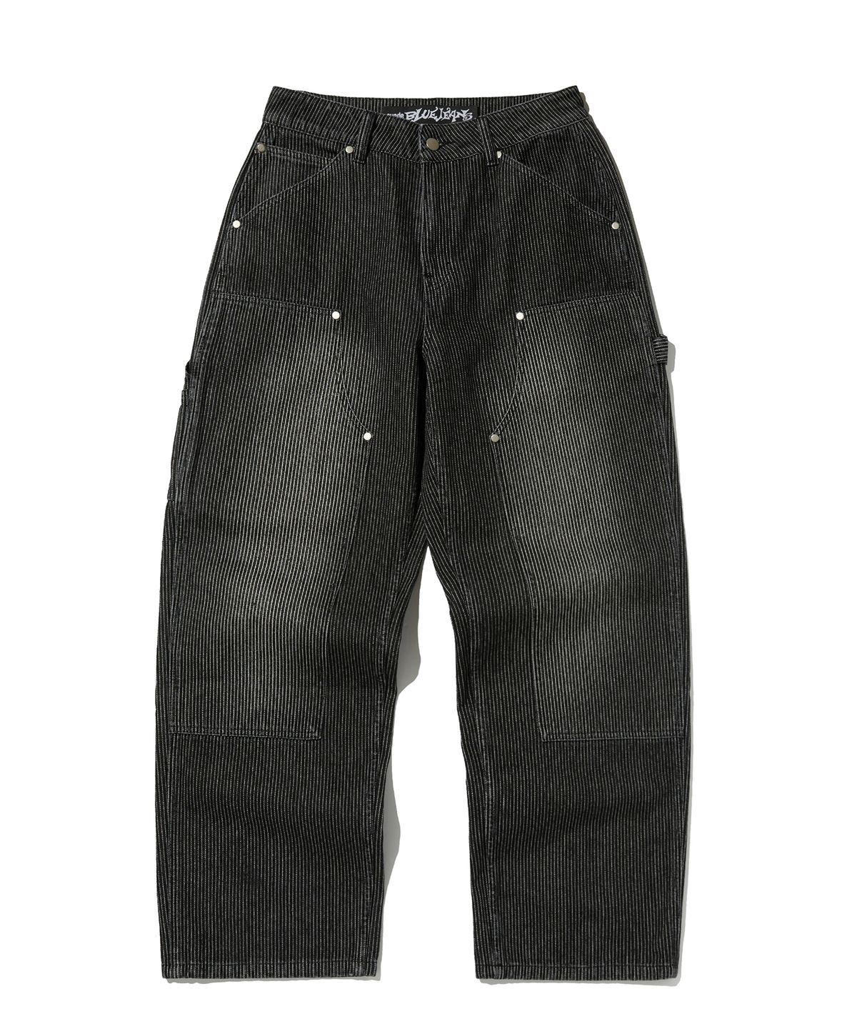 스웨이드(SUADE) STRIPE DOUBLE KNEE DENIM [BLACK]