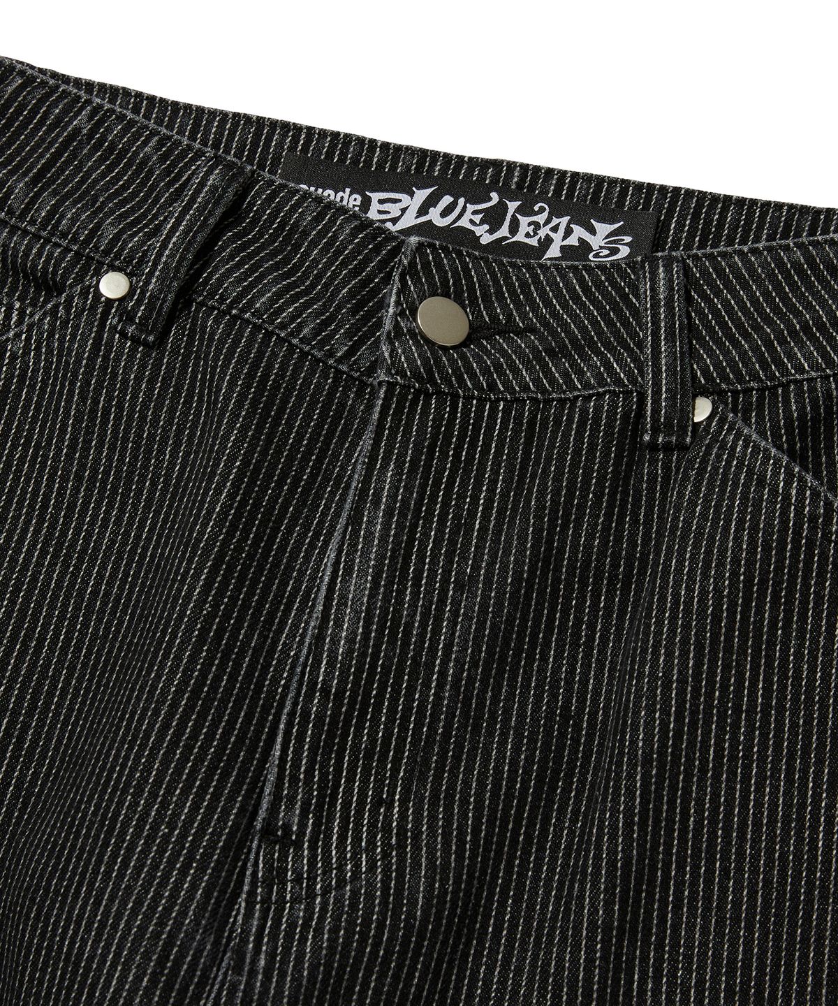 스웨이드(SUADE) STRIPE DOUBLE KNEE DENIM [BLACK]