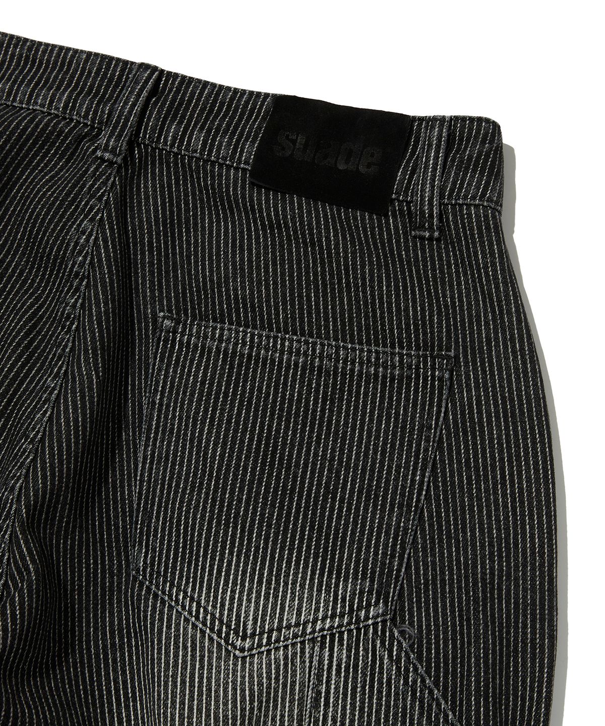 스웨이드(SUADE) STRIPE DOUBLE KNEE DENIM [BLACK]