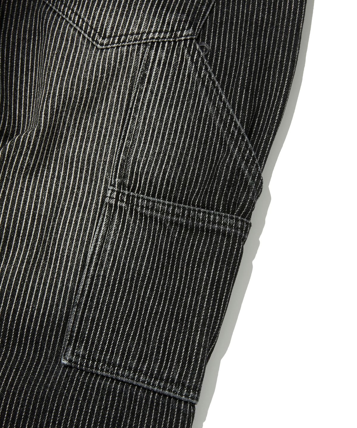 스웨이드(SUADE) STRIPE DOUBLE KNEE DENIM [BLACK]