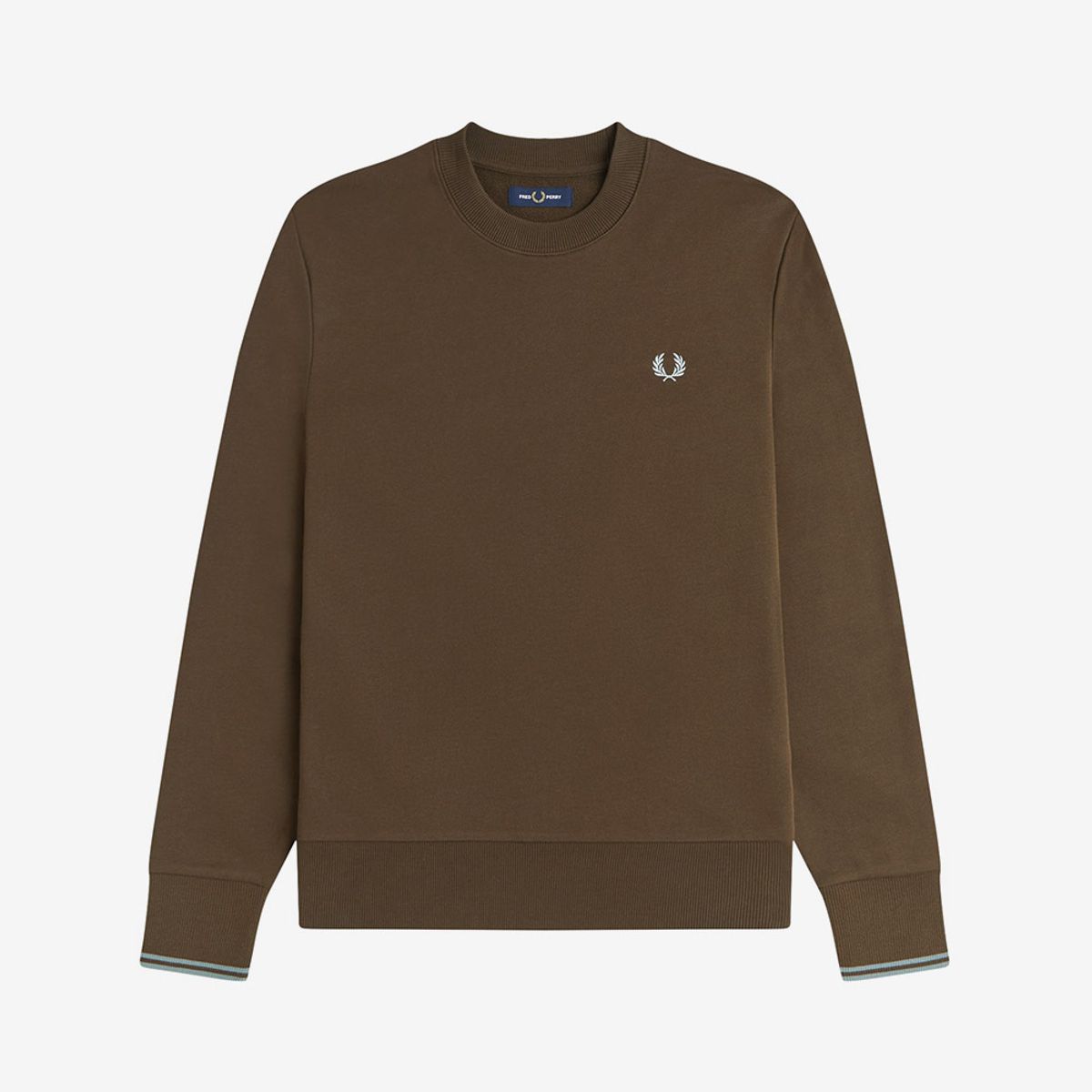 프레드페리(FRED PERRY) [Baseline] 크루넥 스웻셔츠 - 번트 토바코/스톡포트 블루 AFPM2537535-49A