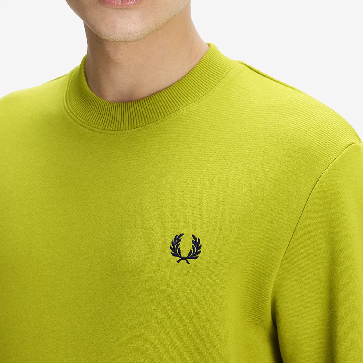 프레드페리(FRED PERRY) [Baseline] 크루넥 스웻셔츠 - 테니스볼 옐로우/에크루/프렌치네이비 AFPM2537535-57A