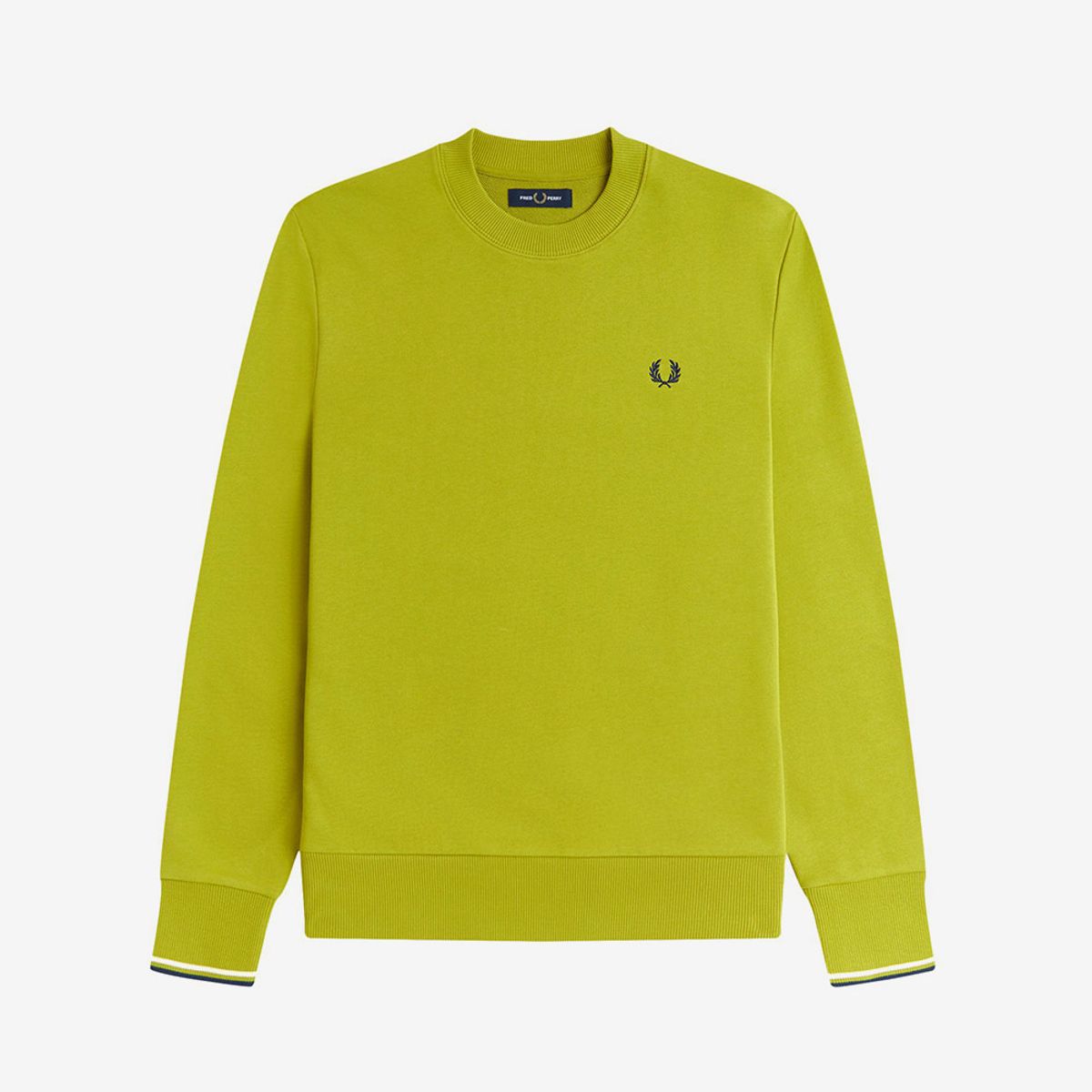 프레드페리(FRED PERRY) [Baseline] 크루넥 스웻셔츠 - 테니스볼 옐로우/에크루/프렌치네이비 AFPM2537535-57A