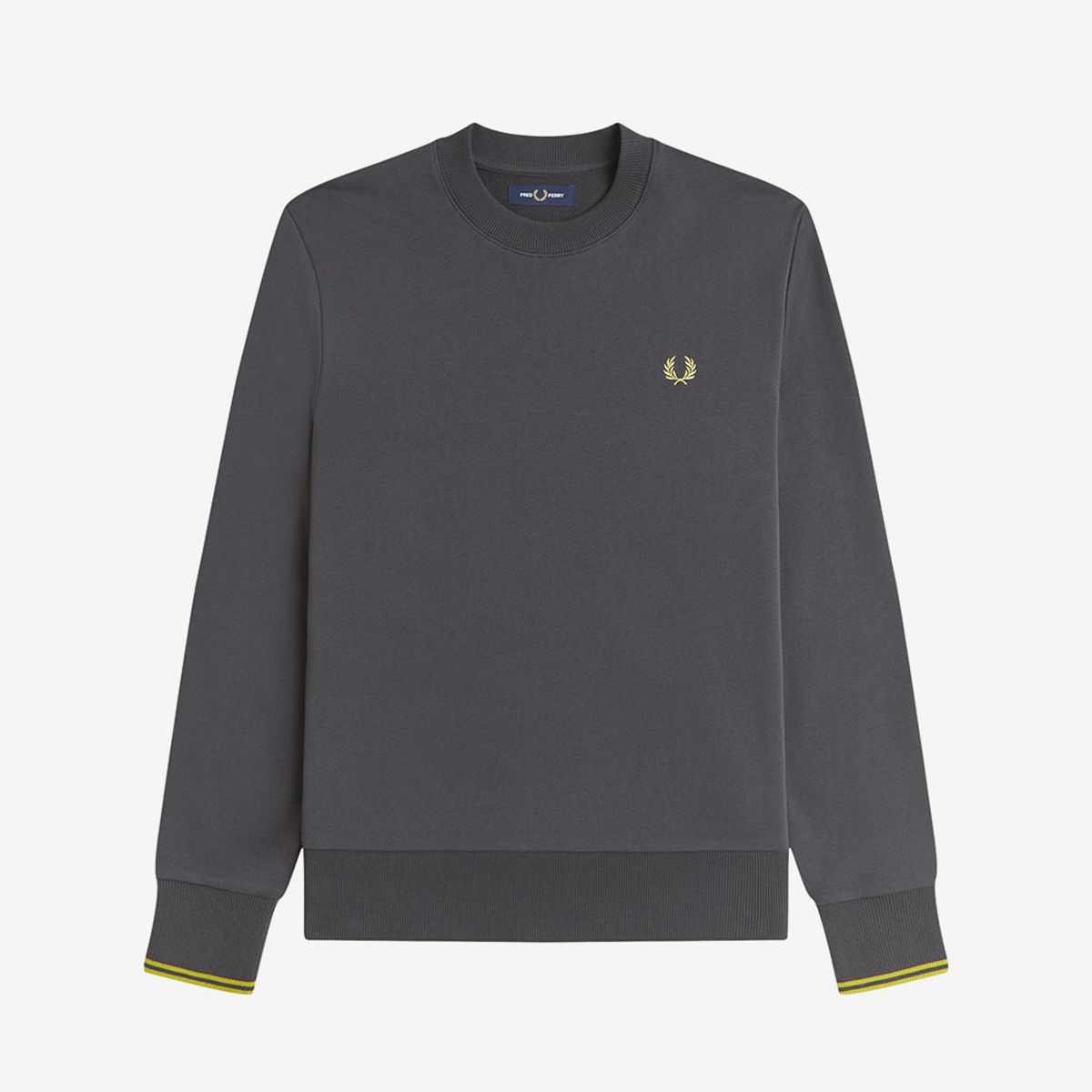 프레드페리(FRED PERRY) [Baseline] 크루넥 스웻셔츠 - 앵커그레이/테니스볼 옐로우 AFPM2537535-58A