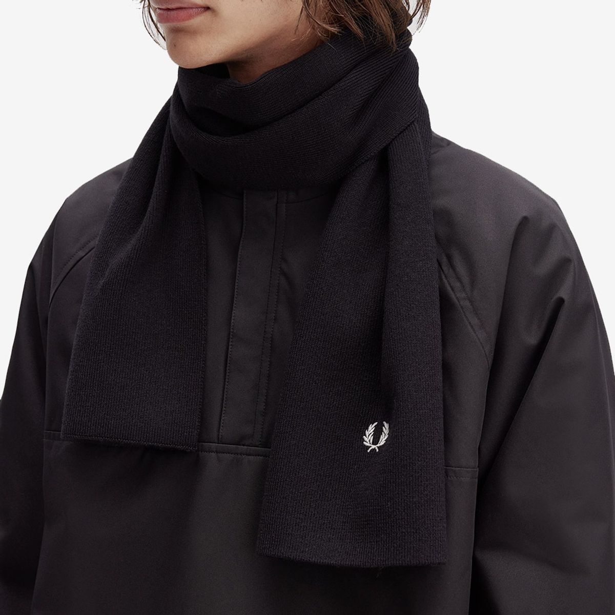 프레드페리(FRED PERRY) 클래식 울 스카프 - 블랙/스노우화이트 CFPU2538140-843