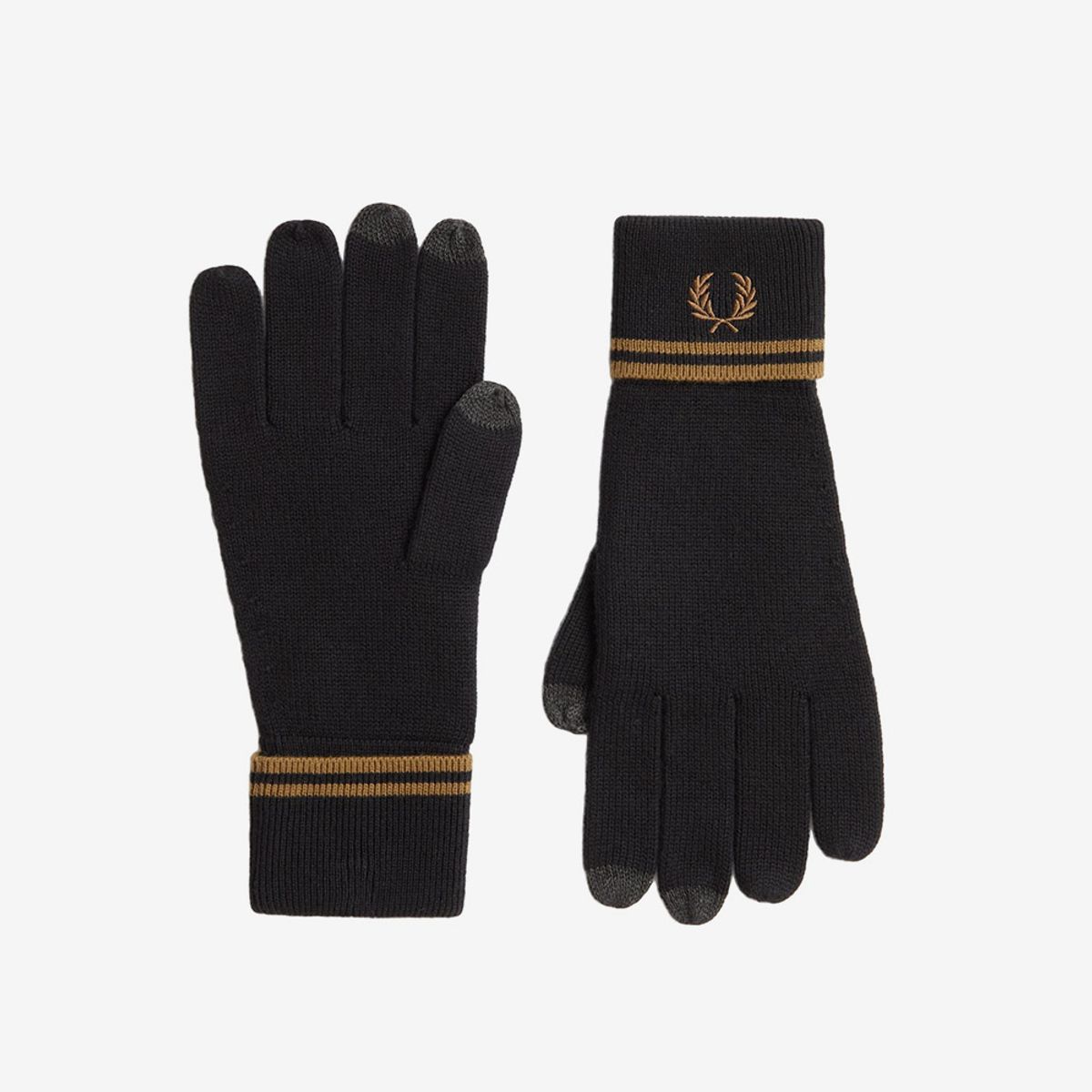 프레드페리(FRED PERRY) 트윈 팁 울 글러브 - 블랙/쉐이디드 스톤 CFPU2539151-S77