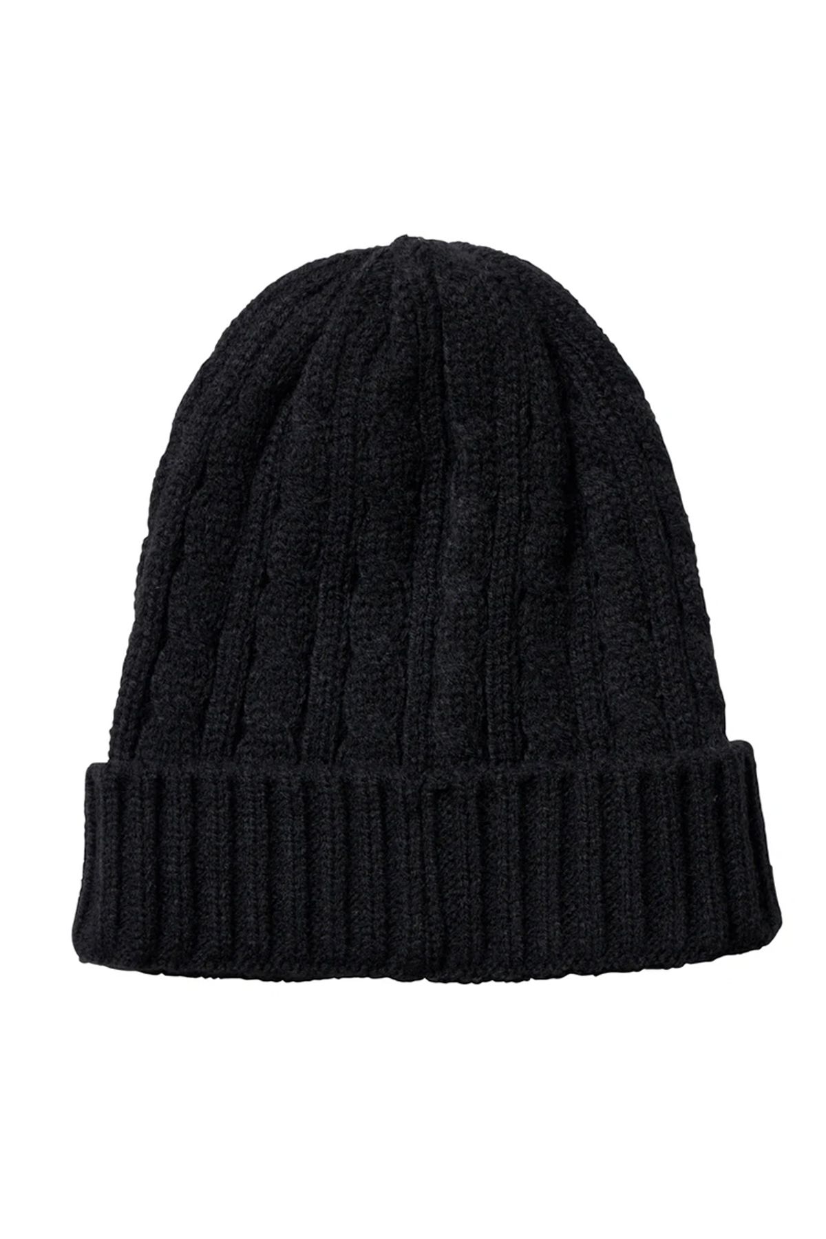 찬스클로딩(CHANCE CLOTHING) CABLE KNIT CAP - BLACK