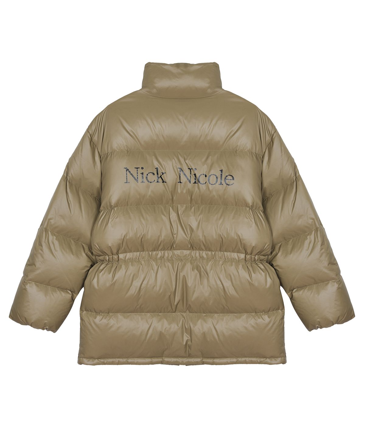 닉앤니콜(NICK&NICOLE) SIGNATURE LOGO STRING MIDI PADDING_BEIGE BROWN
