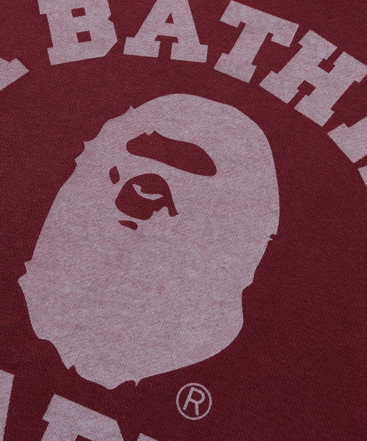 베이프(BAPE) 가먼트 다이 콜리지 풀오버 후드(M) BURGUNDY