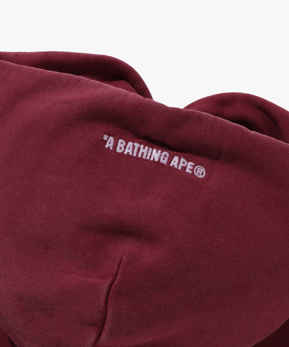 베이프(BAPE) 가먼트 다이 콜리지 풀오버 후드(M) BURGUNDY
