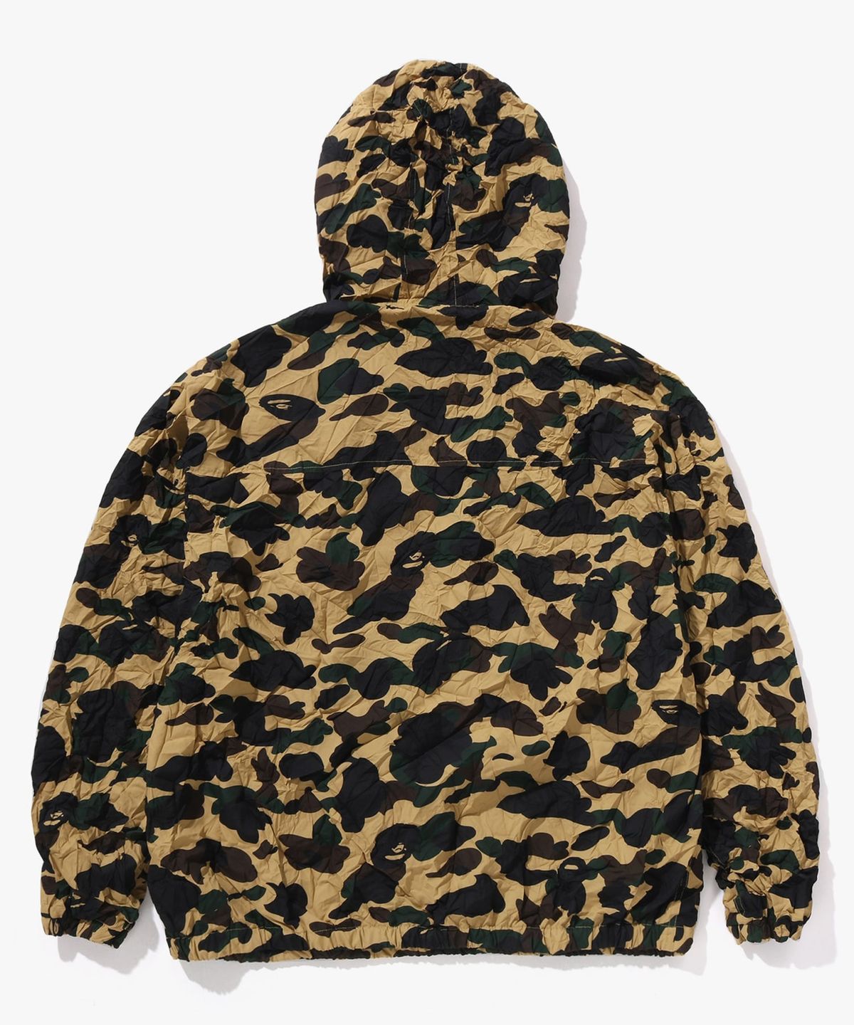 베이프(BAPE) 크링클 이펙트 퍼스트 카모 하프 집 후드 YELLOW