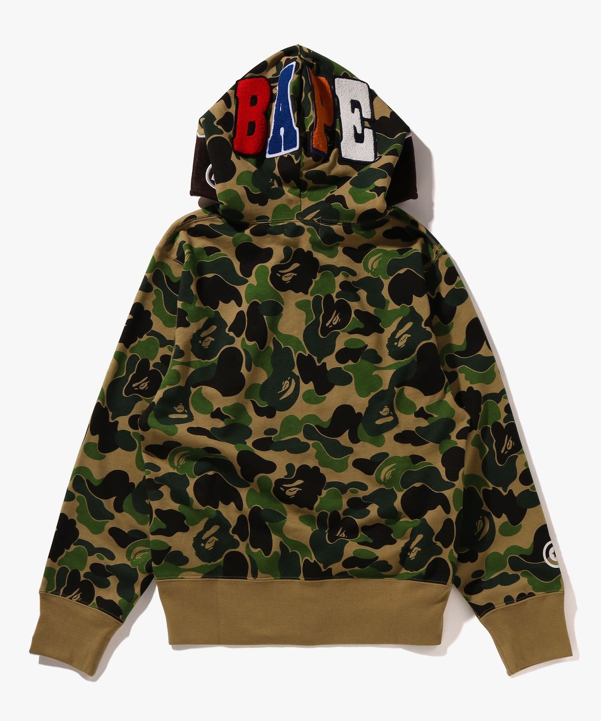 베이프(BAPE) ABC 카모 세컨드 에이프 풀 집 후드(W) GREEN