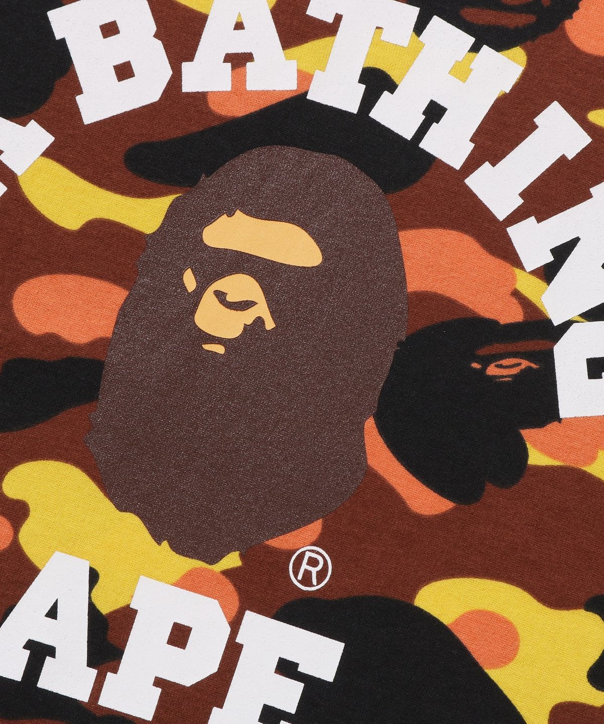 베이프(BAPE) 퍼스트 카모 콜리지 티셔츠(M) ORANGE