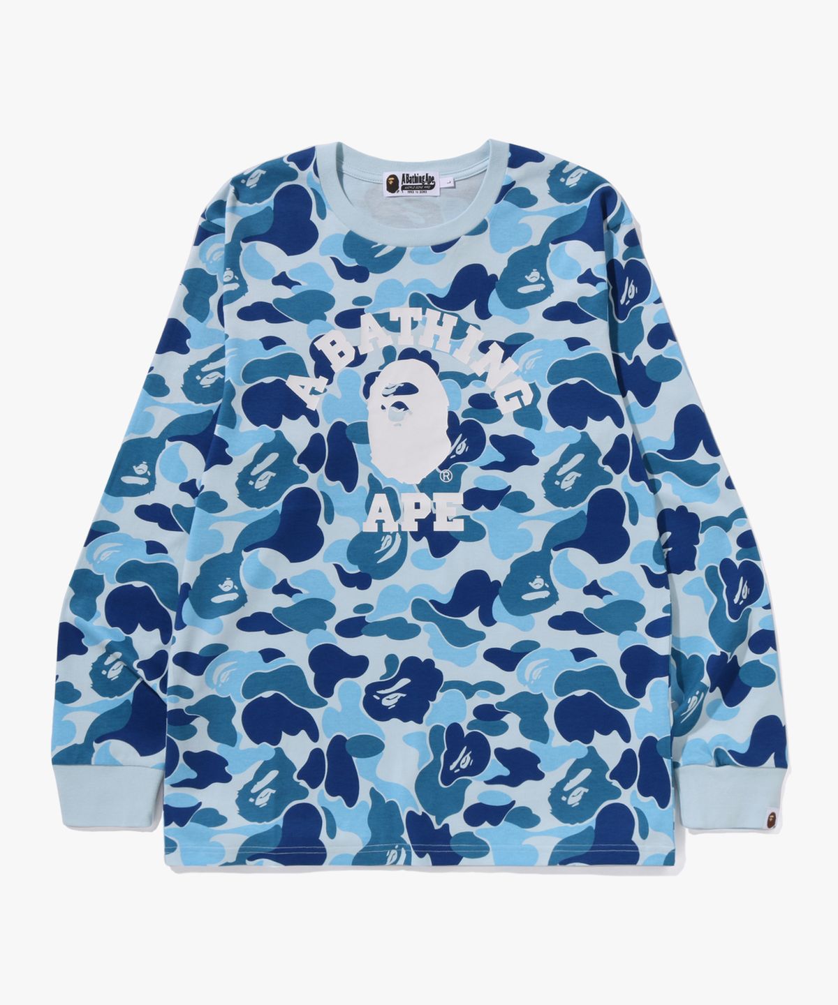 베이프(BAPE) ABC 카모 콜리지 롱슬리브 티셔츠(M) BLUE