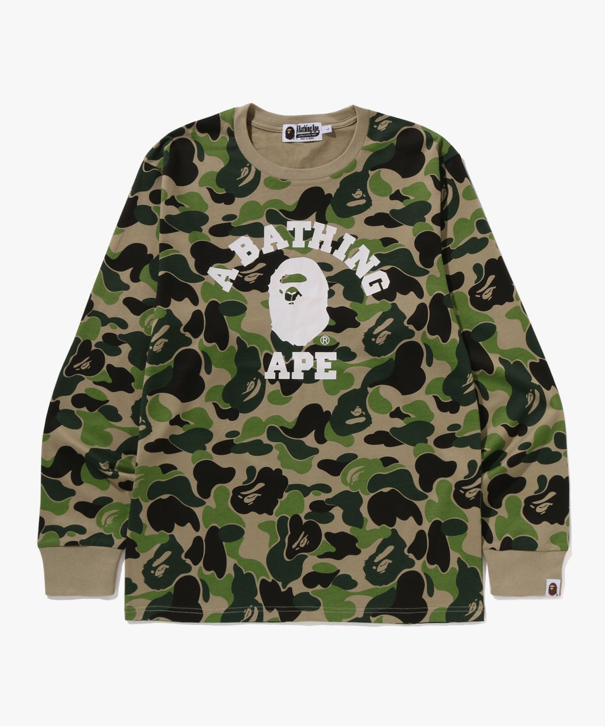 베이프(BAPE) ABC 카모 콜리지 롱슬리브 티셔츠(M) GREEN