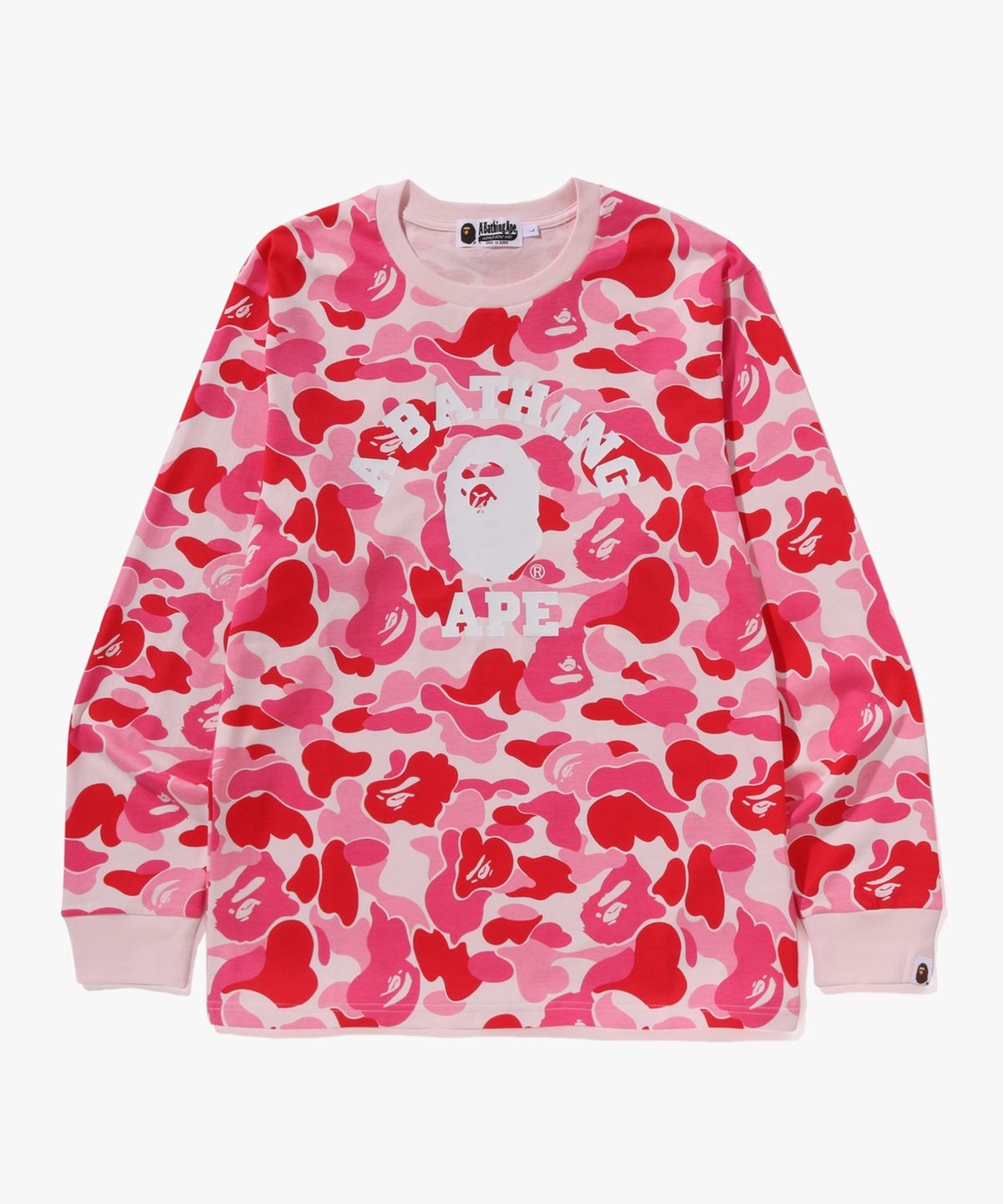 베이프(BAPE) ABC 카모 콜리지 롱슬리브 티셔츠(M) PINK