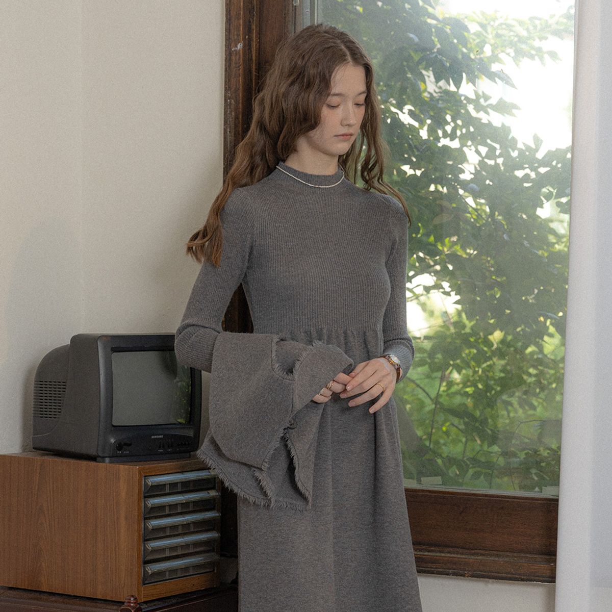 프라우드 마리(PROUD MARY) PM_Crew neck knit vest and skirt set_2color