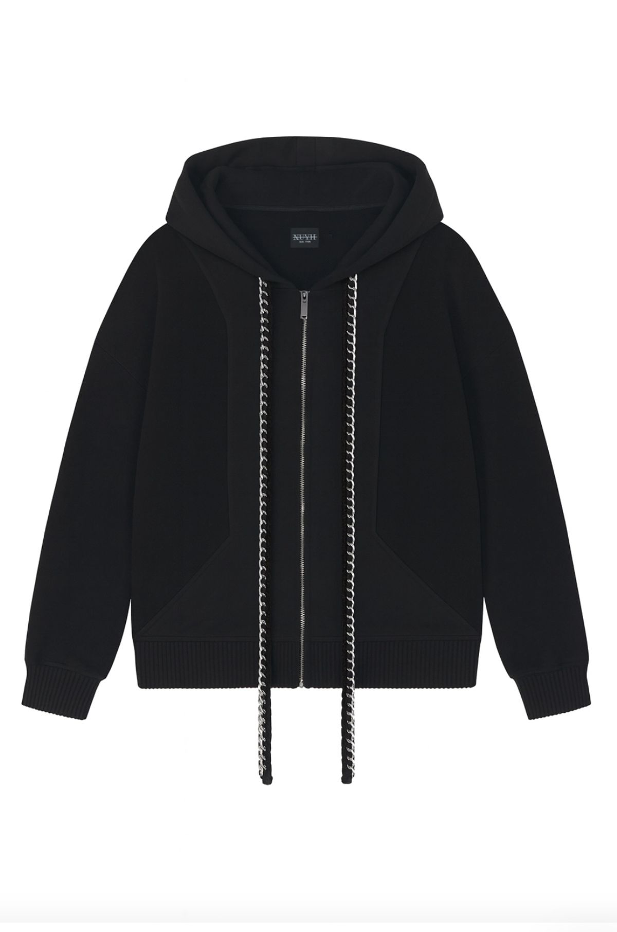 뉴이 뉴욕(NUYH NEWYORK) [PRET A PORTER] CHAINED DETAIL INSIDE OUT GEOMETRY ZIP-UP