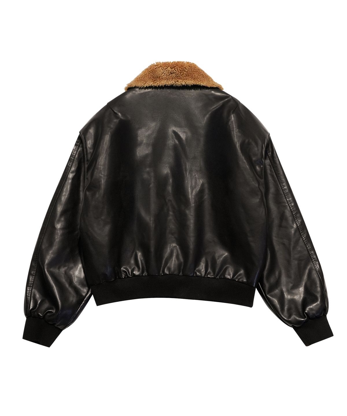 미레코(MIRECO) BIG POCKET FUR-COLLAR LEATHER JP BLACK