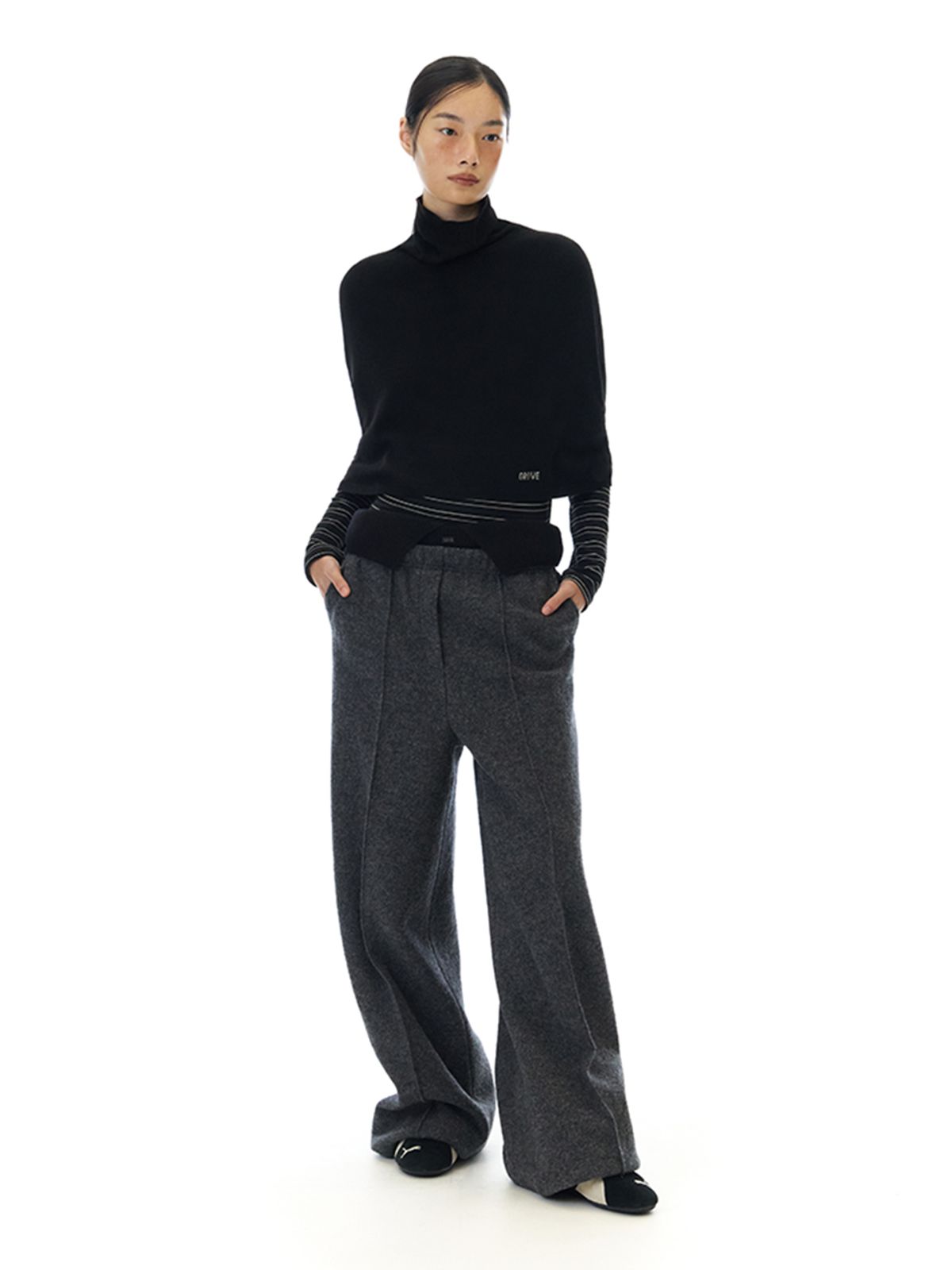 그로브(GROVE) EVELYN KNIT CAPE (BLACK)