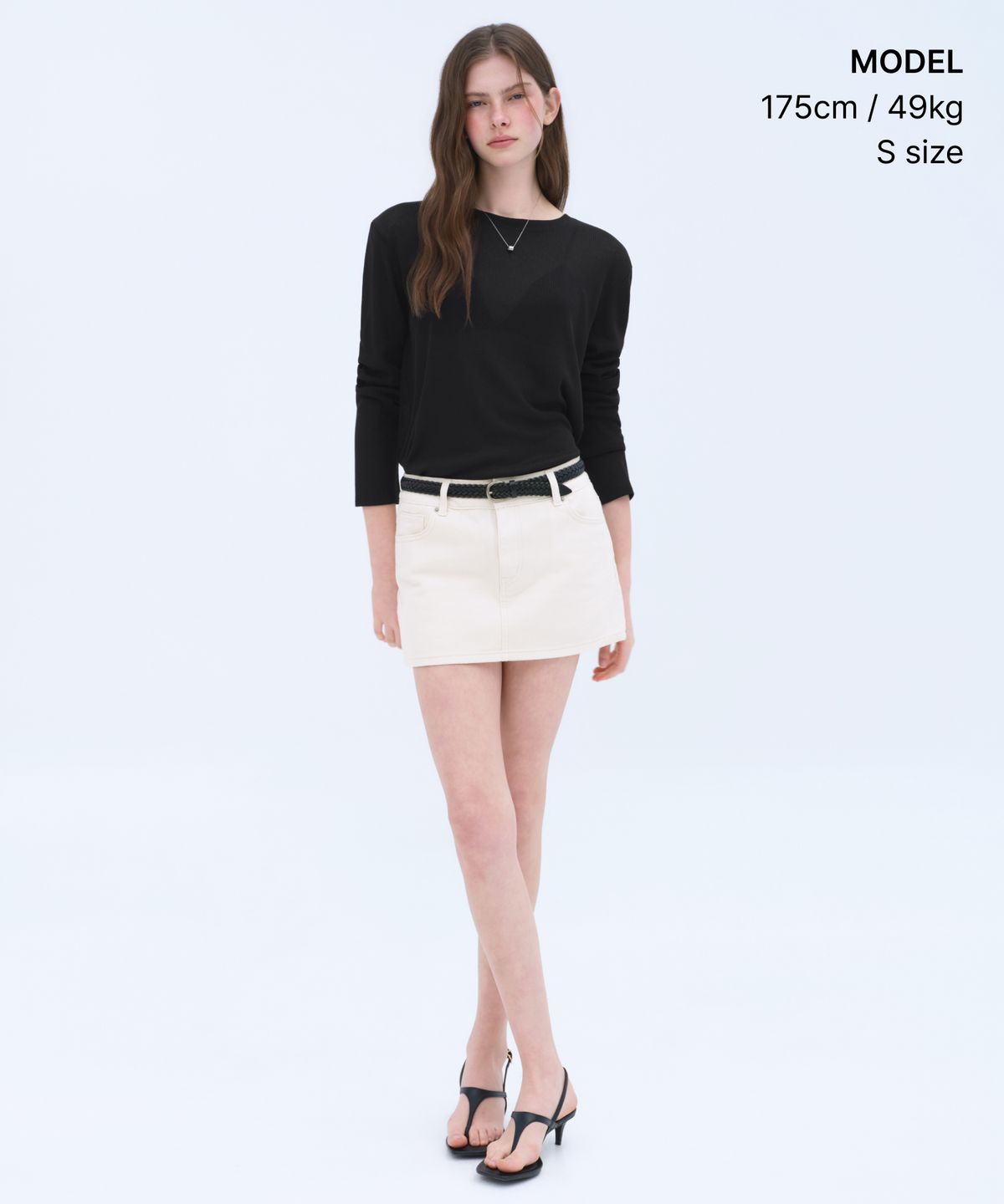 무신사 스탠다드 우먼(MUSINSA STANDARD WOMAN) 우먼즈 린넨 라이크 긴소매 니트 티셔츠 [블랙]