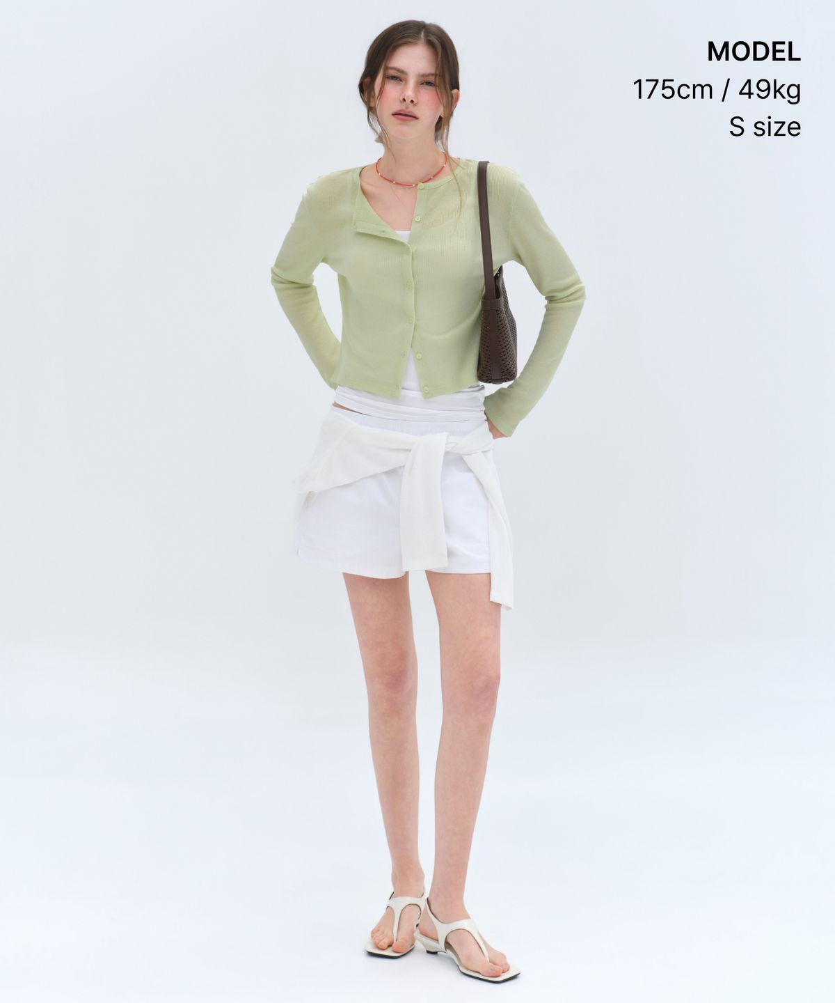 무신사 스탠다드 우먼(MUSINSA STANDARD WOMAN) 우먼즈 린넨 라이크 시어 저지 가디건 [라이트 그린]