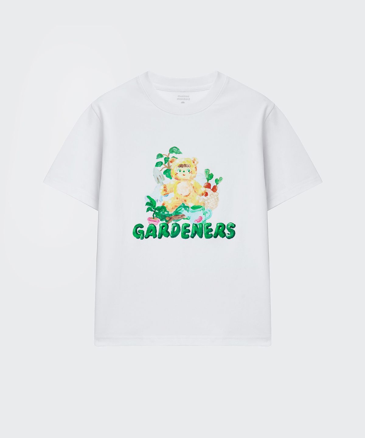 무신사 스탠다드 키즈(MUSINSA STANDARD KIDS) [슬로코스터 컬래버] 가드너스 티셔츠 [화이트]