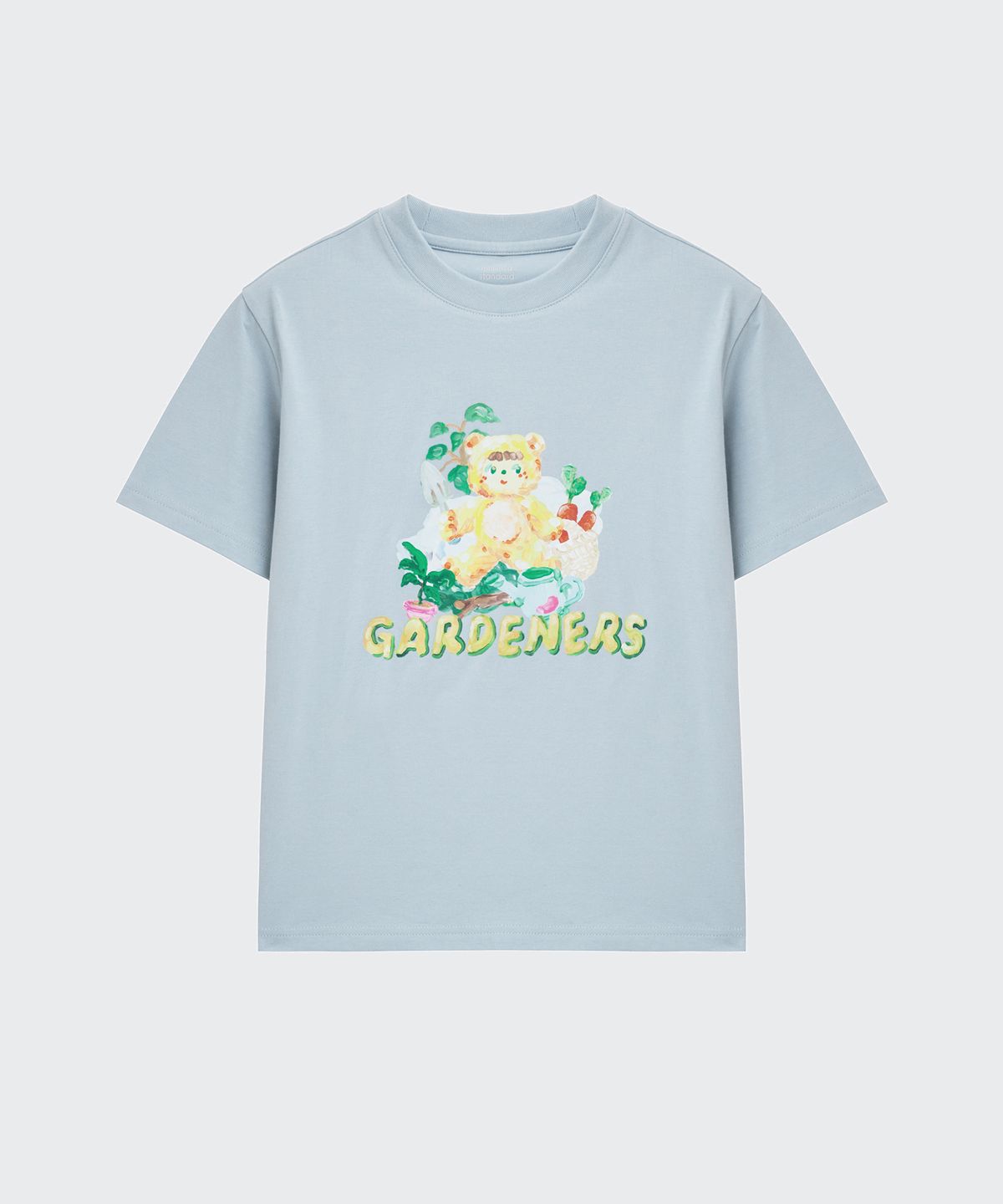 무신사 스탠다드 키즈(MUSINSA STANDARD KIDS) [슬로코스터 컬래버] 가드너스 티셔츠 [블루 그레이]