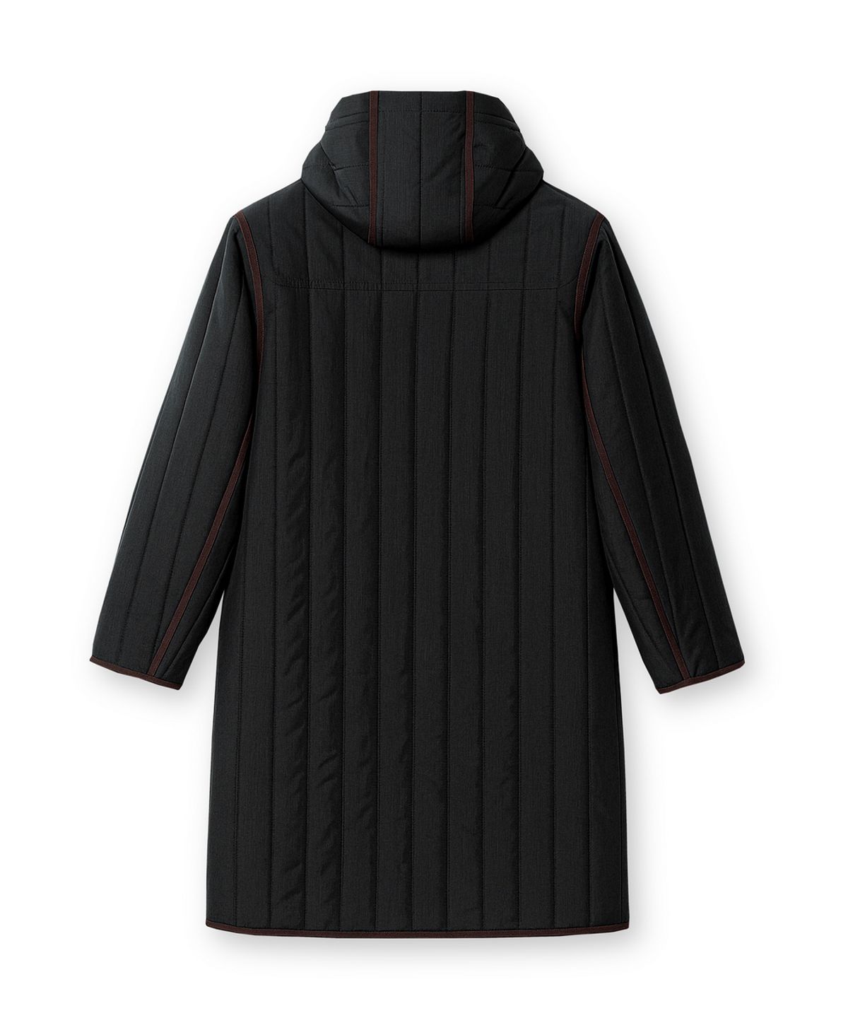 에든버러클럽(EDINBURGH CLUB) RIPSTOP HOODED VERTICAL QUILTED LONG JUMPER (BLACK)