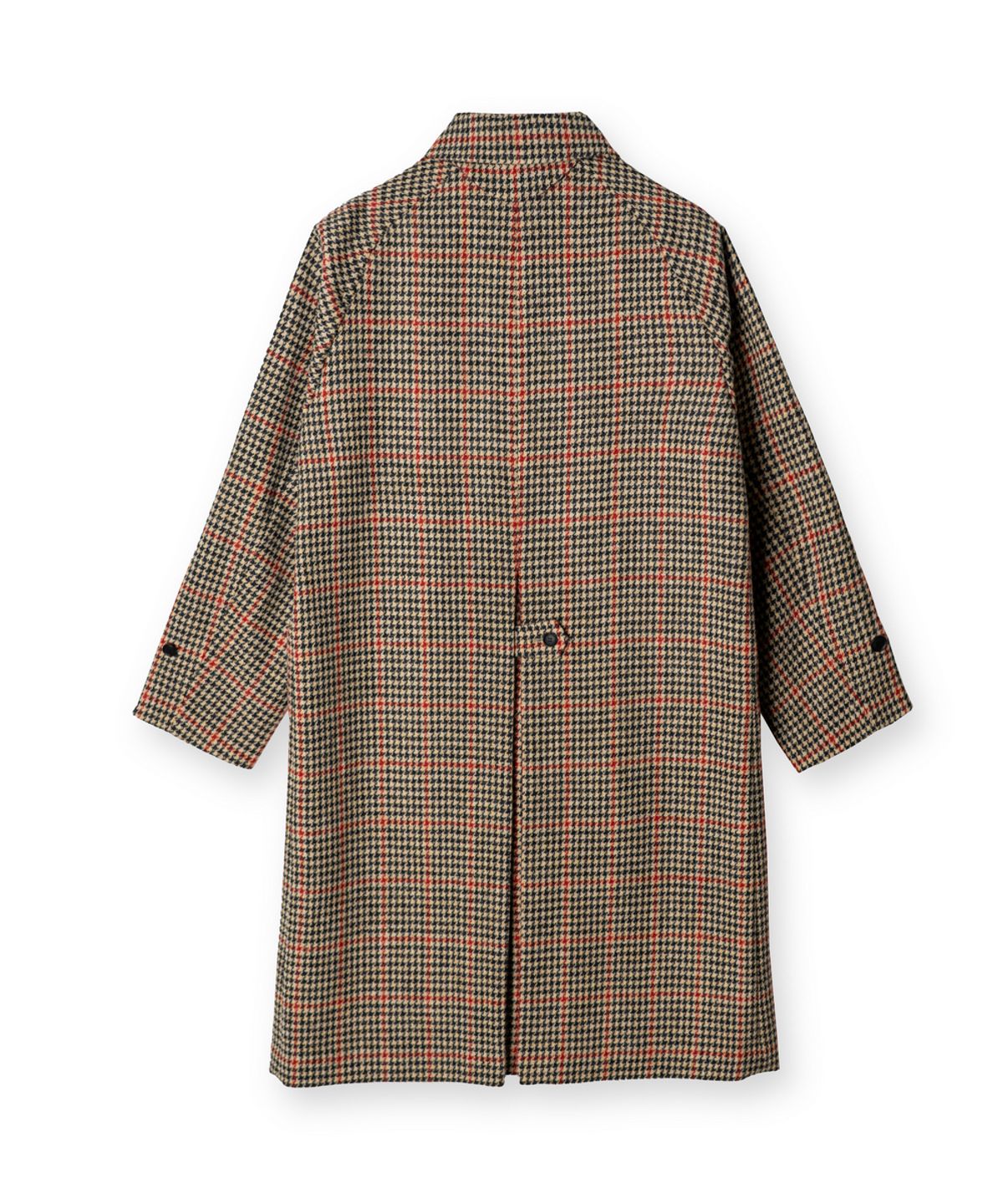 에든버러클럽(EDINBURGH CLUB) HARRIS TWEED HOUNDSTOOTH BALMACAAN COAT (BEIGE)