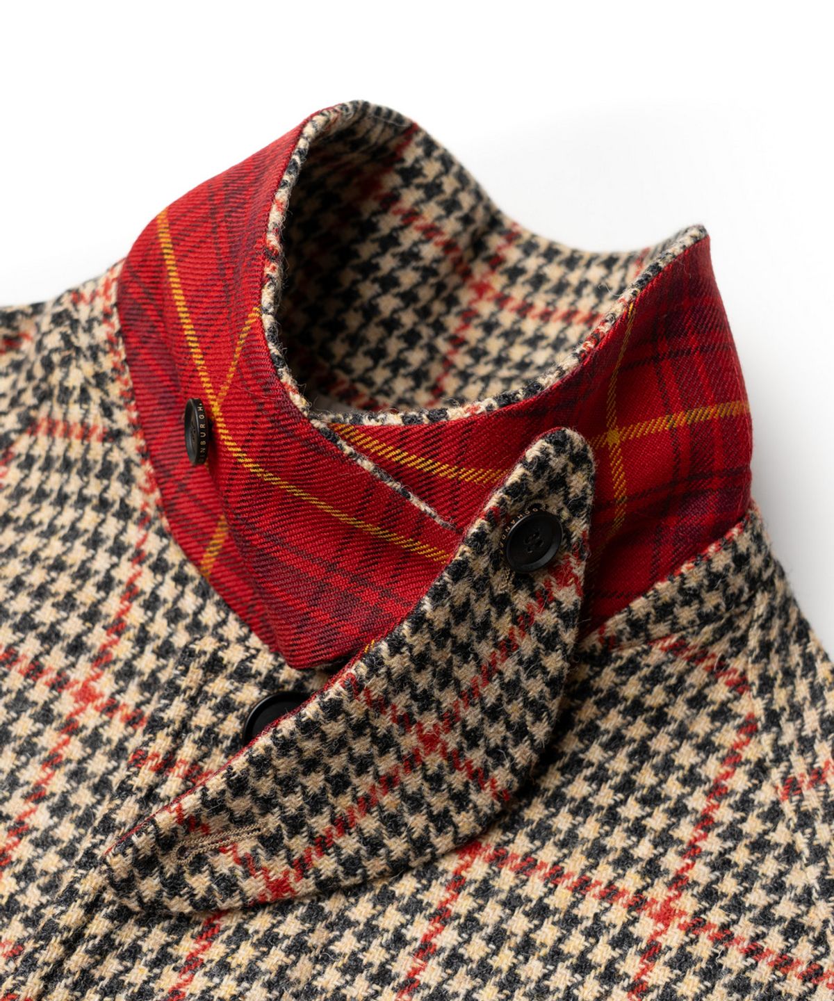 에든버러클럽(EDINBURGH CLUB) HARRIS TWEED HOUNDSTOOTH BALMACAAN COAT (BEIGE)
