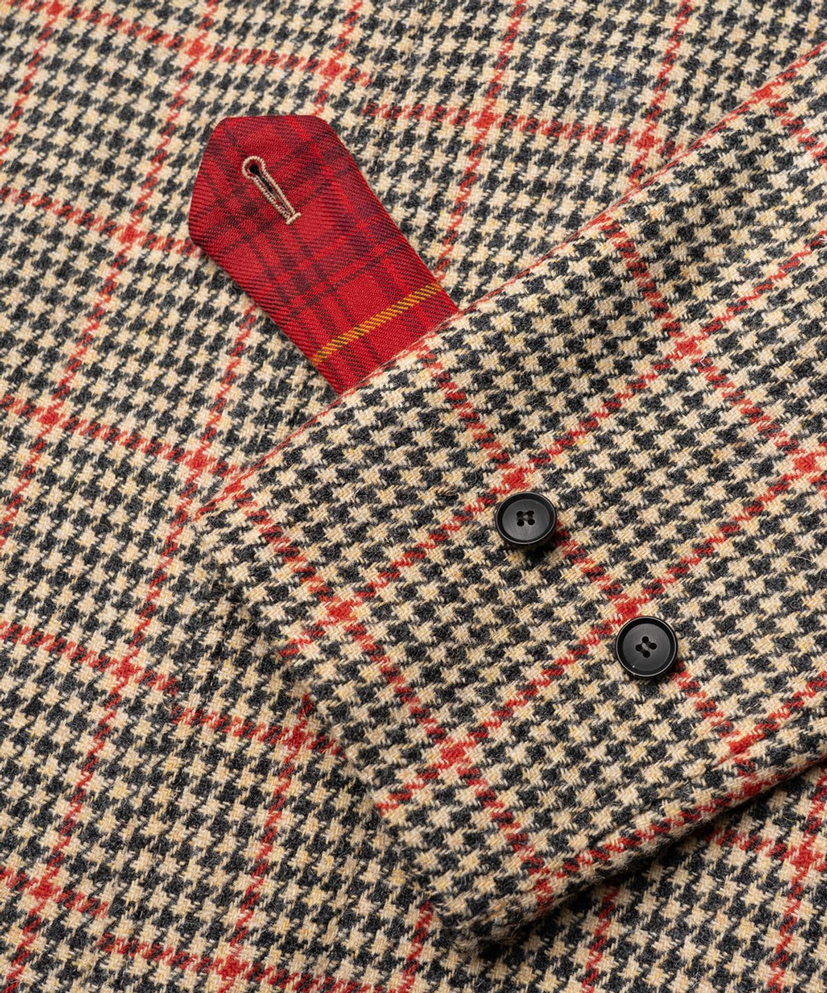 에든버러클럽(EDINBURGH CLUB) HARRIS TWEED HOUNDSTOOTH BALMACAAN COAT (BEIGE)