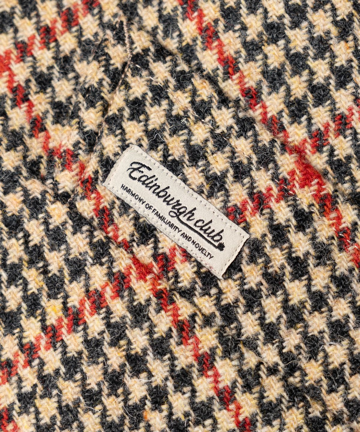 에든버러클럽(EDINBURGH CLUB) HARRIS TWEED HOUNDSTOOTH BALMACAAN COAT (BEIGE)