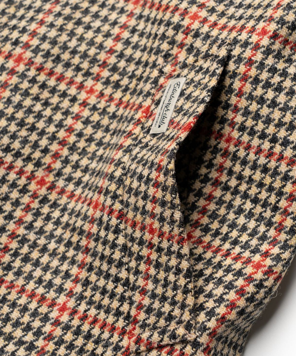에든버러클럽(EDINBURGH CLUB) HARRIS TWEED HOUNDSTOOTH BALMACAAN COAT (BEIGE)
