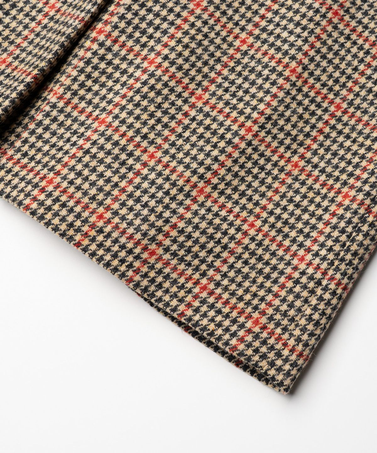 에든버러클럽(EDINBURGH CLUB) HARRIS TWEED HOUNDSTOOTH BALMACAAN COAT (BEIGE)