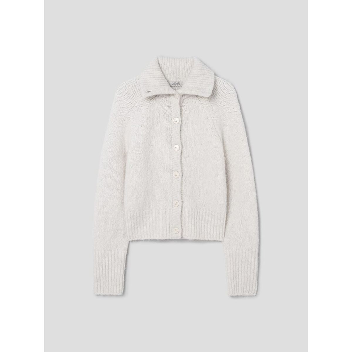 앙개(ANGGAE) High Collar Neck Cardigan  Ivory