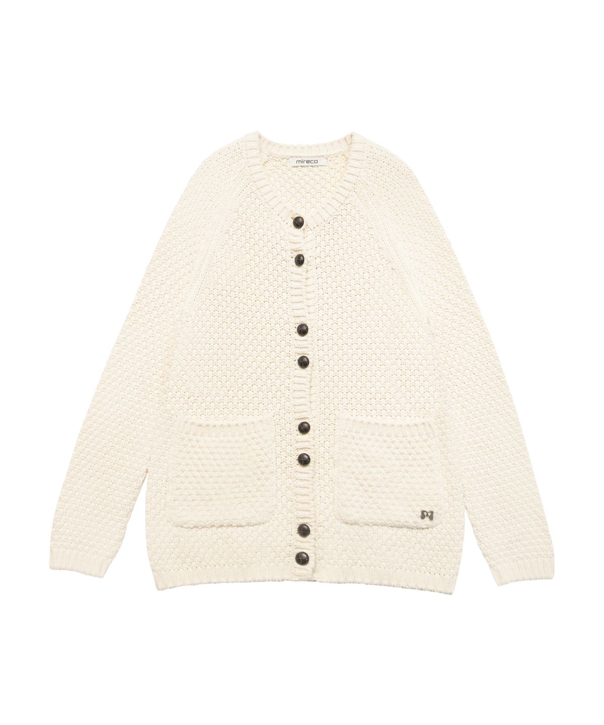 미레코(MIRECO) TURTLE-BUTTON KNIT CARDIGAN IVORY