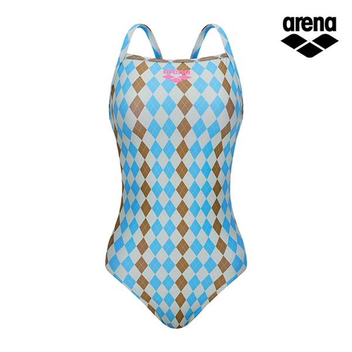 아레나(ARENA) 니팅 아가일 원피스 크로스 스트랩백 A5FL1LO11BEG