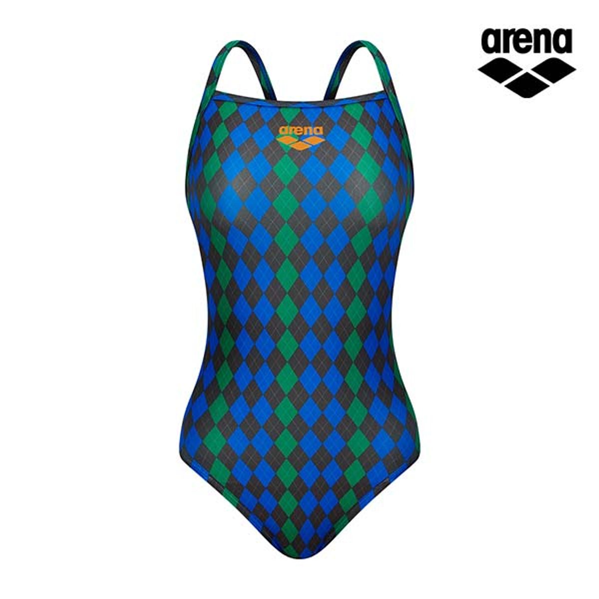 아레나(ARENA) 니팅 아가일 원피스 크로스 스트랩백 A5FL1LO11GRN