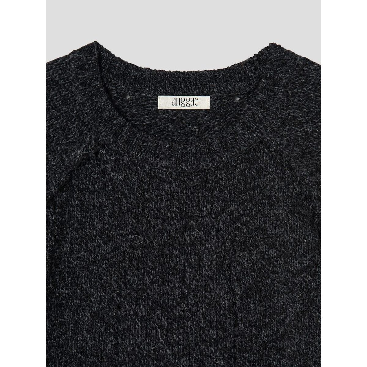 앙개(ANGGAE) Wilted Knit Pullover  Black