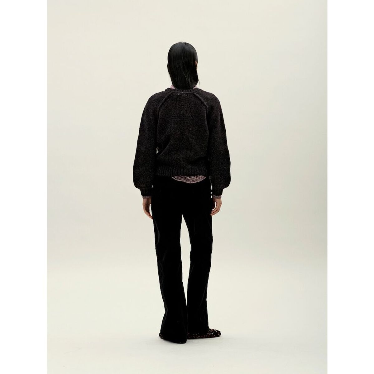 앙개(ANGGAE) Wilted Knit Pullover  Brown