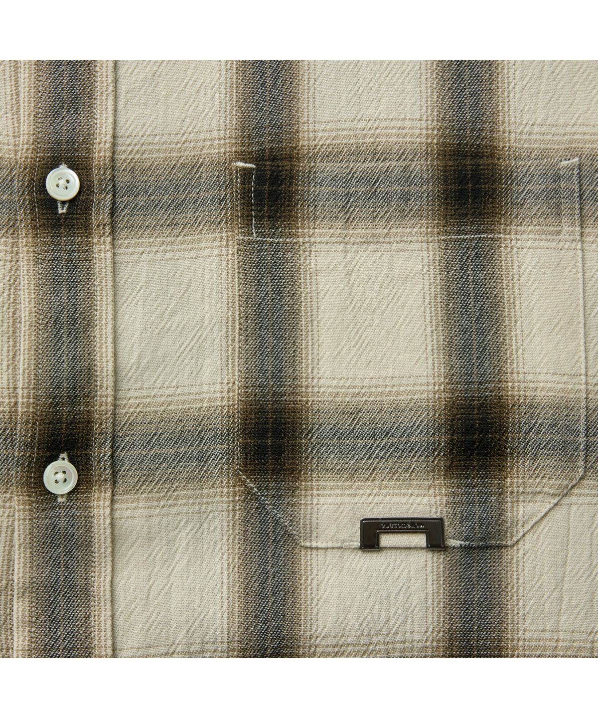 커스텀멜로우(CUSTOMELLOW) Beige Oversized Fit Check Shirt CWSAW25126BEX