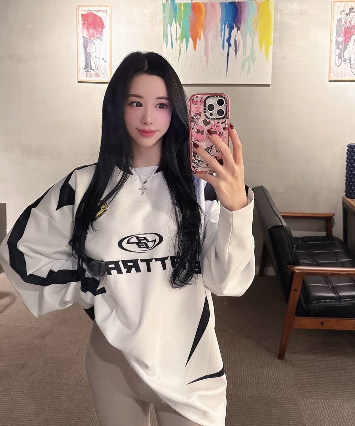 베트랙트(BATTRACT) BART 미들 로고 럭비 져지_화이트