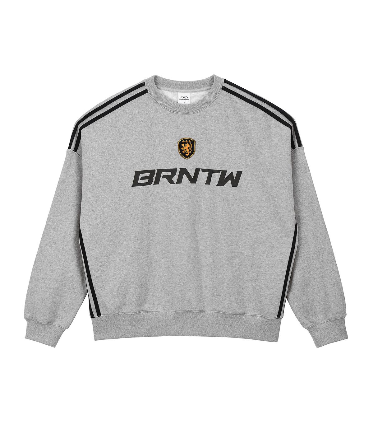 본투윈(BORN TO WIN) TRACK LINE EMBLEM SWEATSHIRTS [MELANGE GREY]