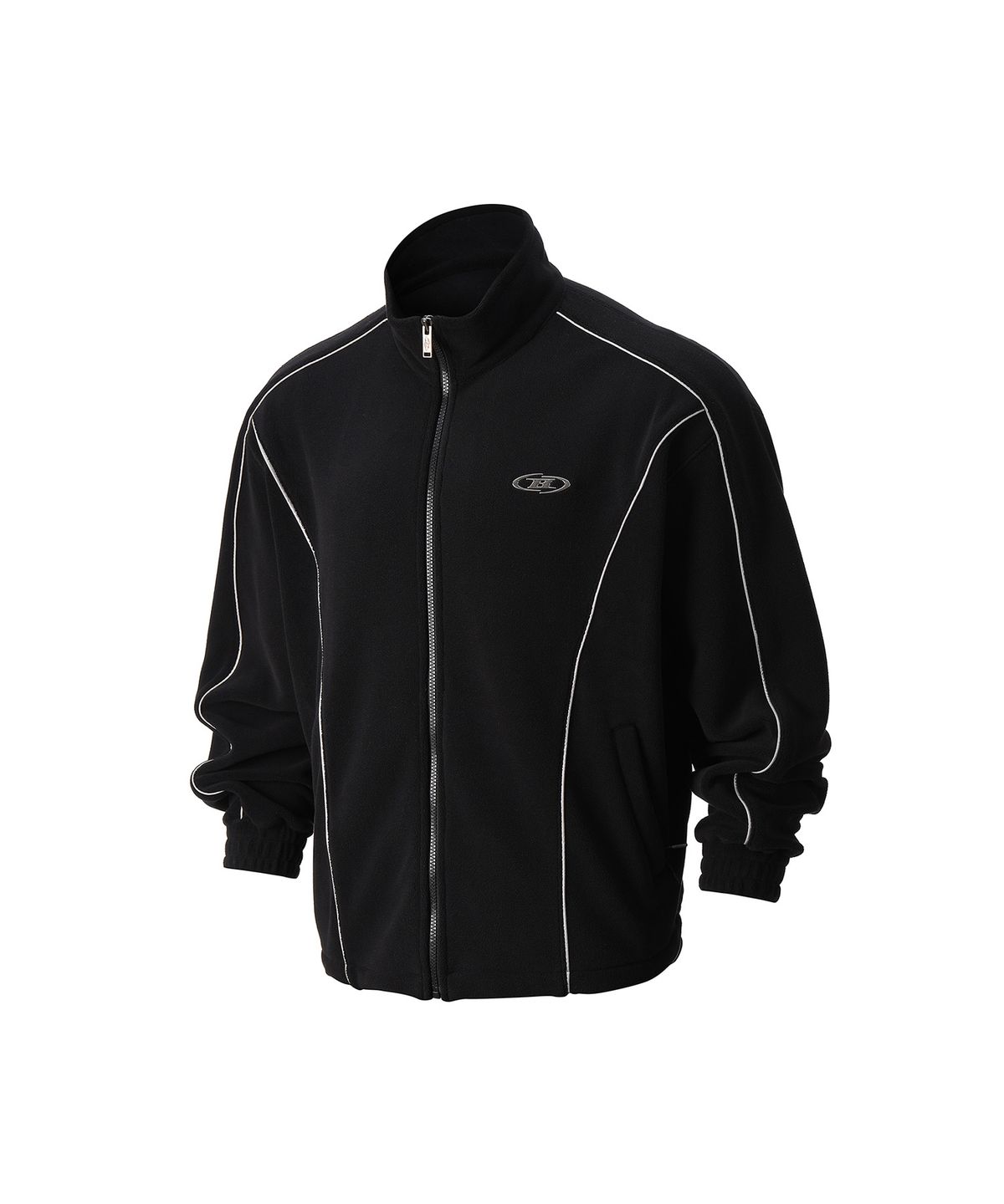 본투윈(BORN TO WIN) CHROME B FLEECE JACKET [BLACK]