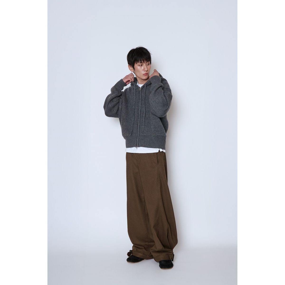 노이네타(NOITNETTA) 울 니트후드 집업