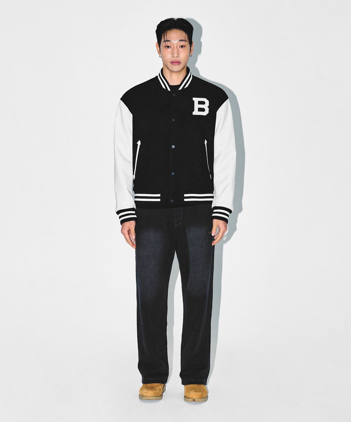 본투윈(BORN TO WIN) ATHLETIC VARSITY QUILTED JACKET [BLACK]