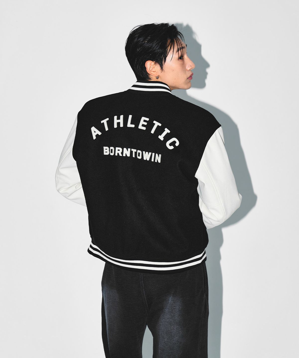 본투윈(BORN TO WIN) ATHLETIC VARSITY QUILTED JACKET [BLACK]